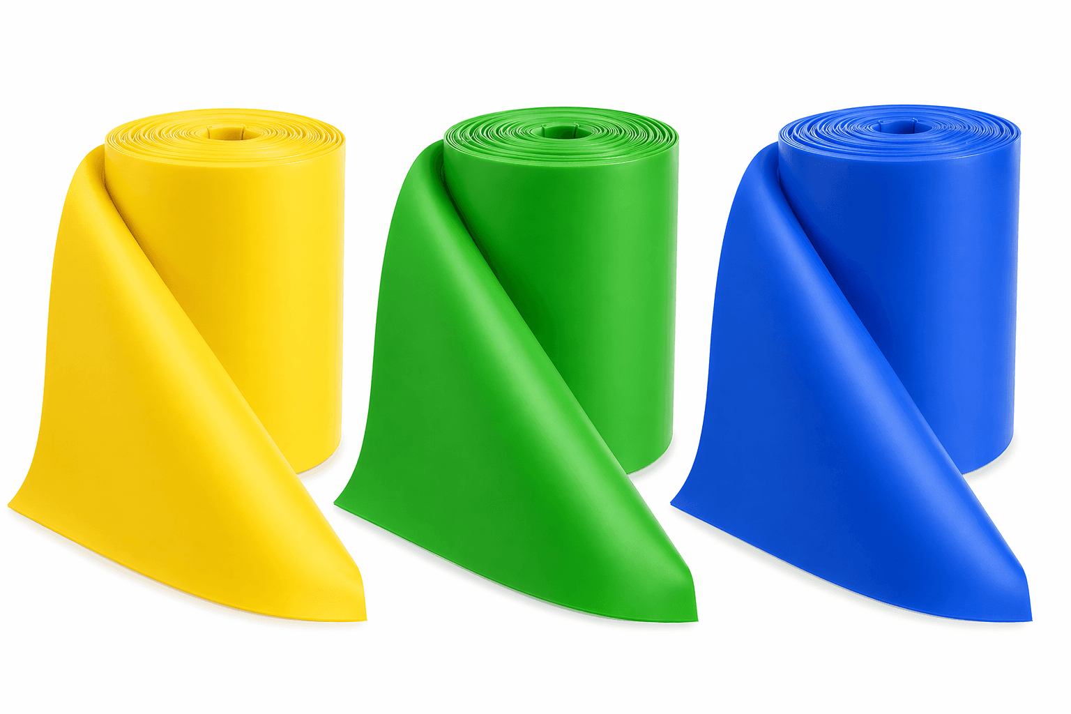 Thera Bands Light Resistance 12 cm Wide – Yellow, Green, and Blue