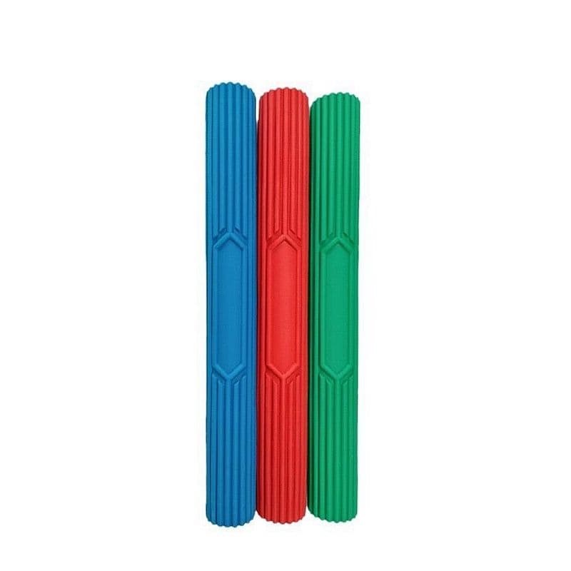 Thera Band in red, green and blue.