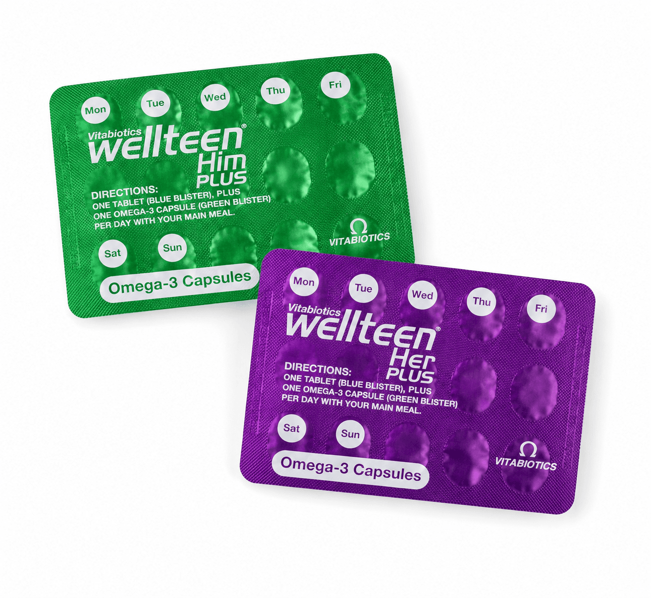 Wellteen Her Plus Vitabiotics tablets and capsules pack.