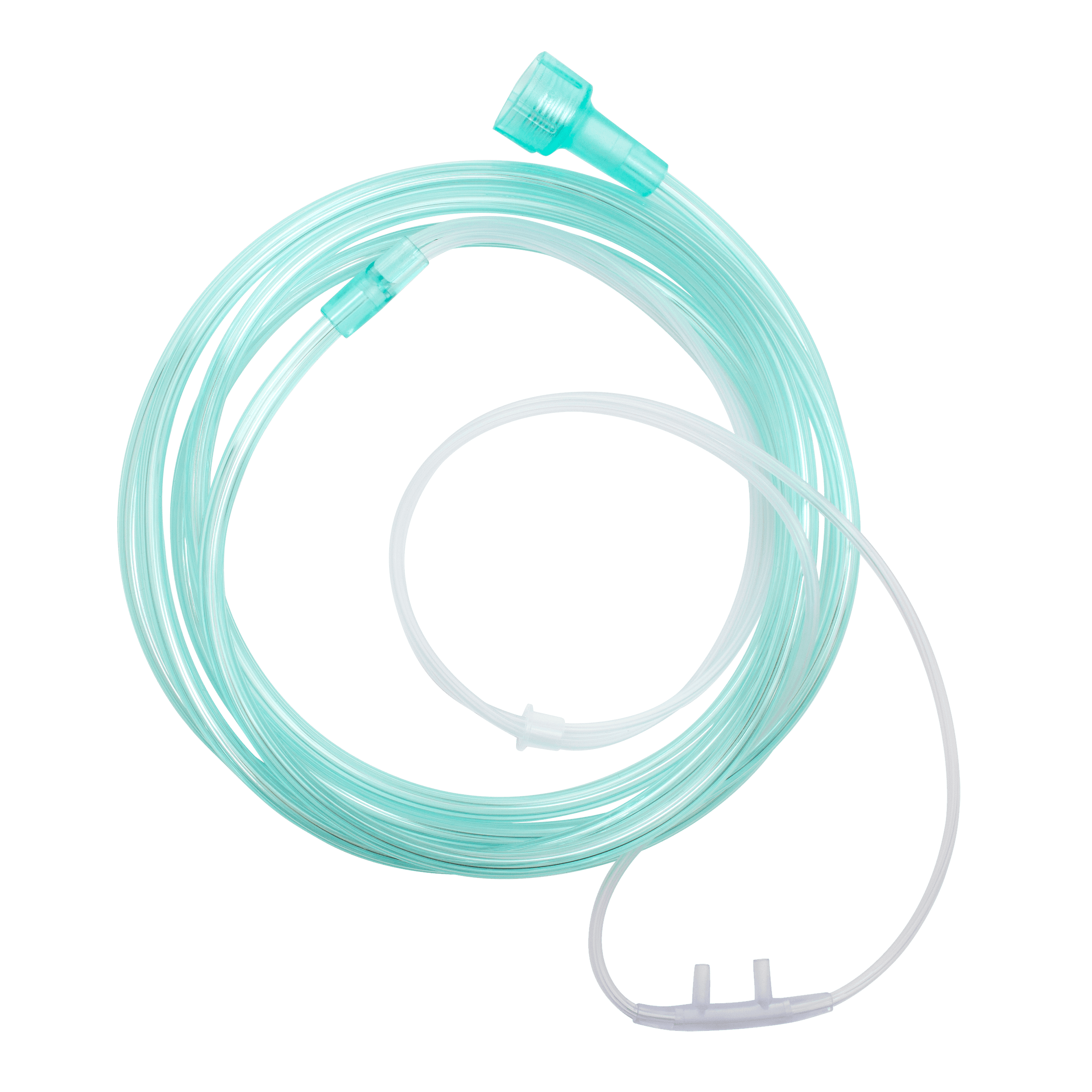 Nasal Oxygen Cannula close-up showing flared tip and tubing.