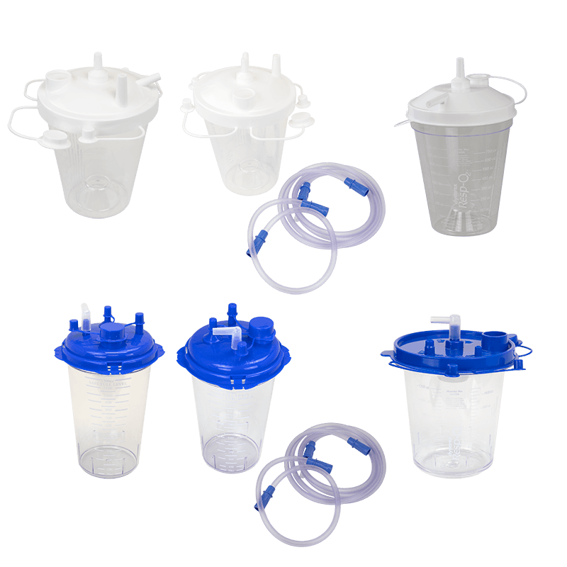 Disposable Suction Canister with Float Valve Shutoff 1200 cc with and without tubing.