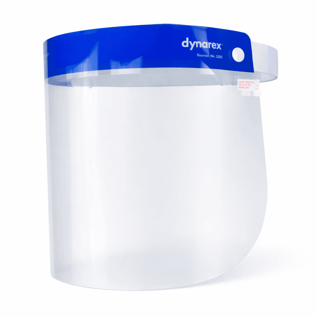 Full Length Face Shield Blue front view.