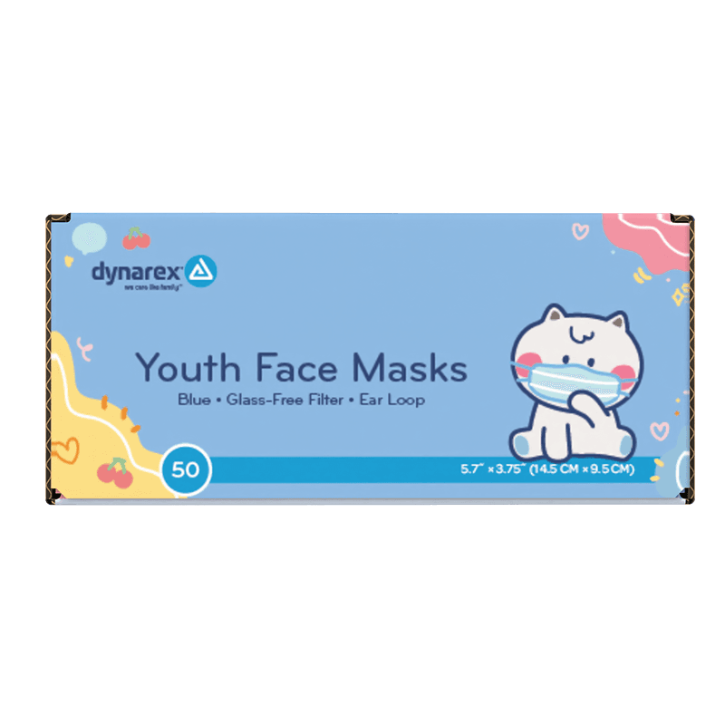 Blue Youth Face Mask with Ear Loop box.