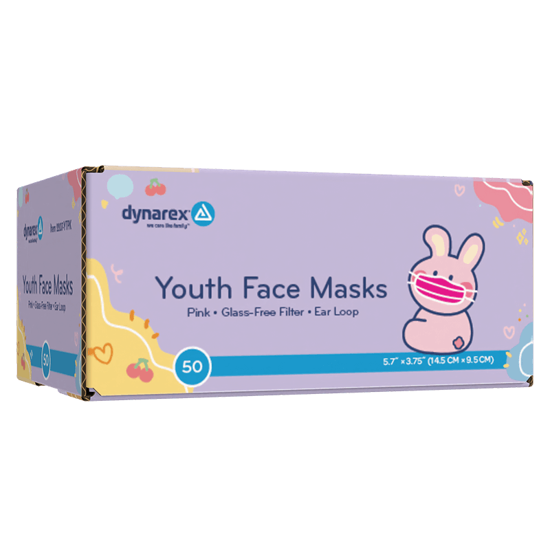 Pink Youth Face Mask with Ear Loop box.