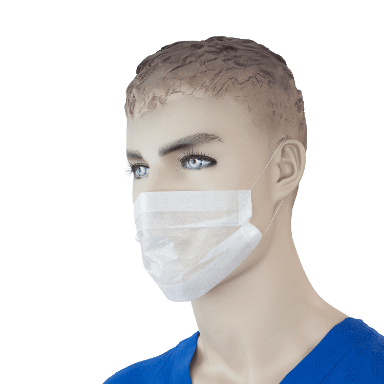 Paper Face Mask White on mannequin head.