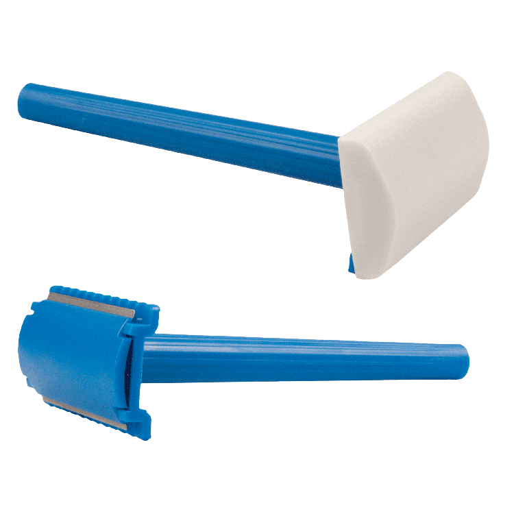 Double Sided Shave Prep Razors blue and white full view.
