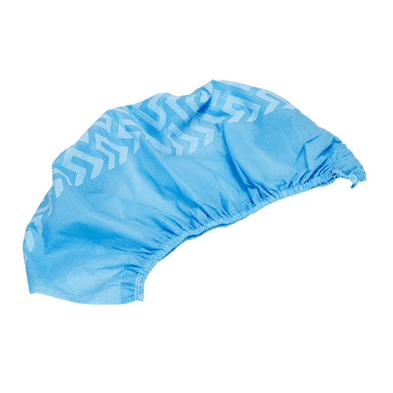 Blue Shoe Covers side view.