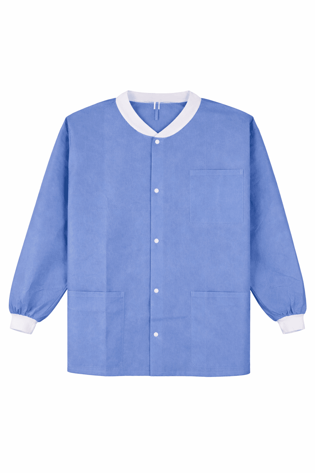 Labjacket With Pockets, Blue front view.