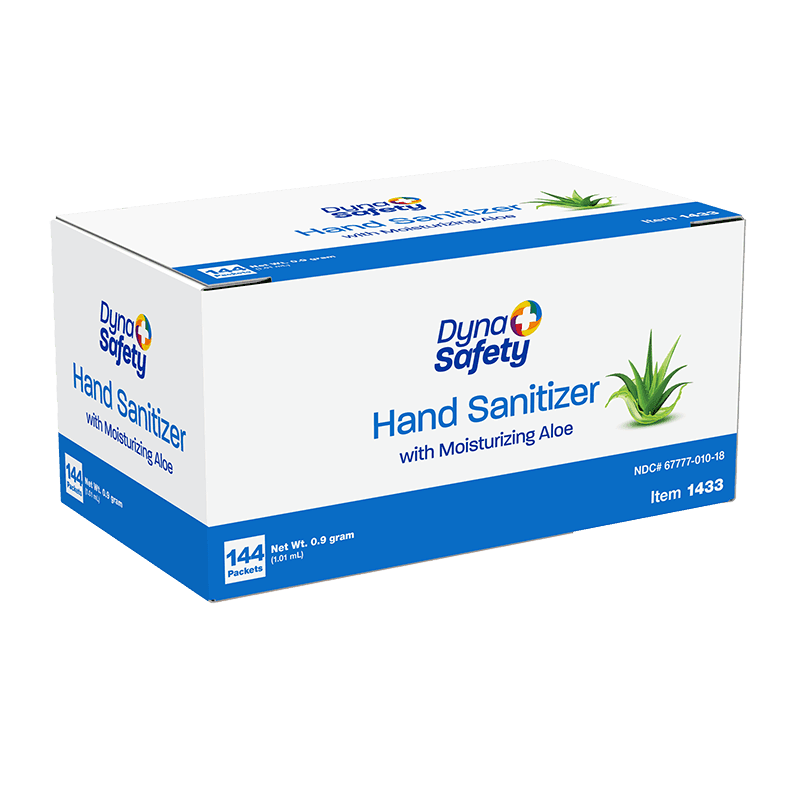 Hand Sanitizer with Moisturizing Aloe 0.9 g Packet big box front view.
