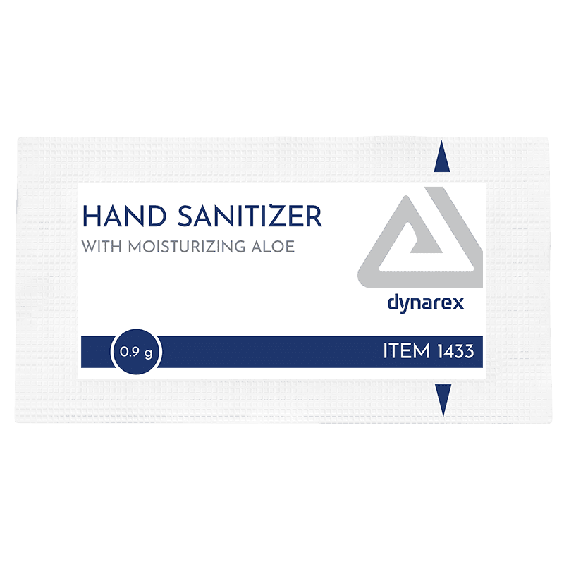 Hand Sanitizer with Moisturizing Aloe 0.9 g Packet front view.