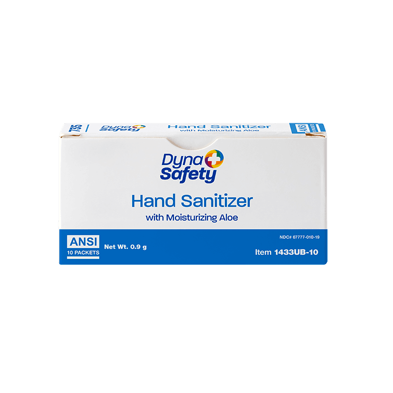 Hand Sanitizer with Moisturizing Aloe 0.9 g Packet small box front view.