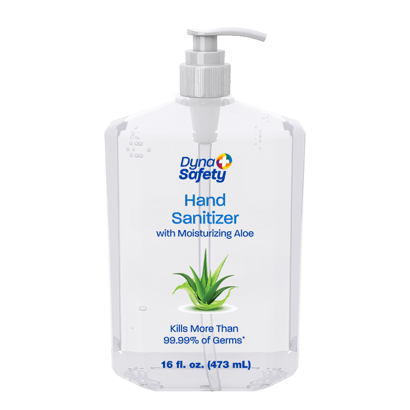 Hand Sanitizer with Moisturizing Aloe 16 oz. Square Pump front view.