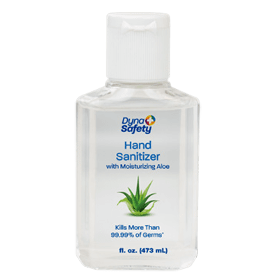 Hand Sanitizer with Moisturizing Aloe 2 fl oz bottle front view.