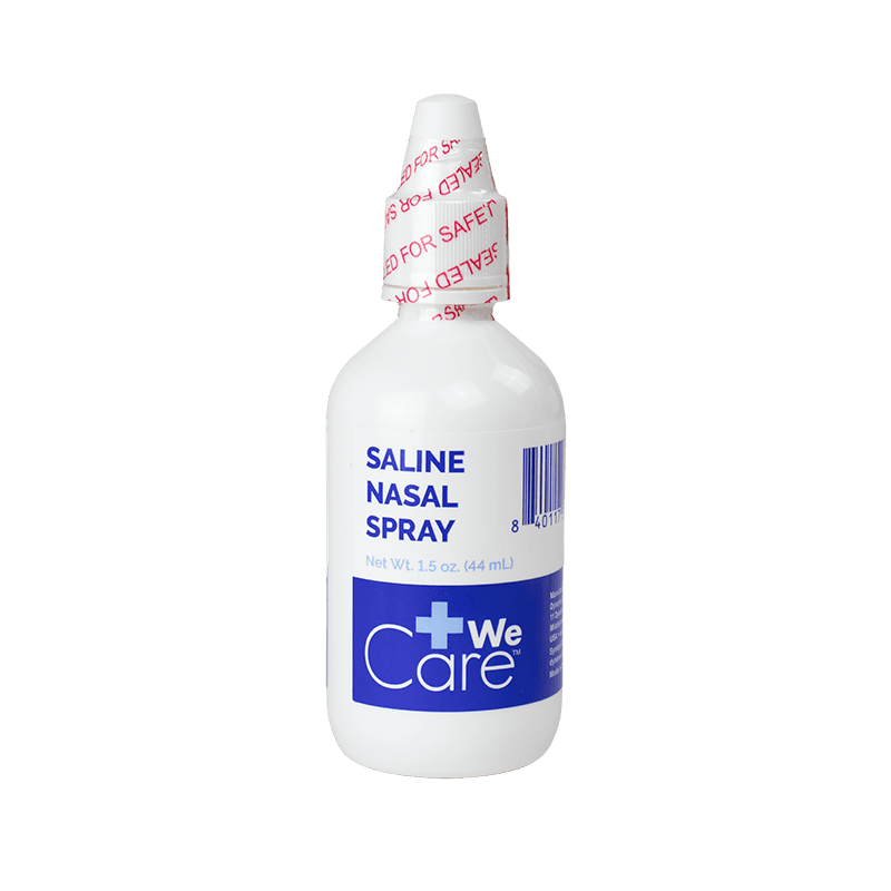 Saline Nasal Spray 1.5 oz bottle front view.