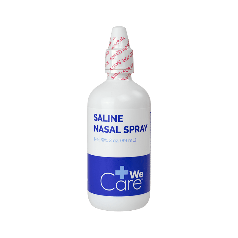 Saline Nasal Spray 3 oz bottles front view.