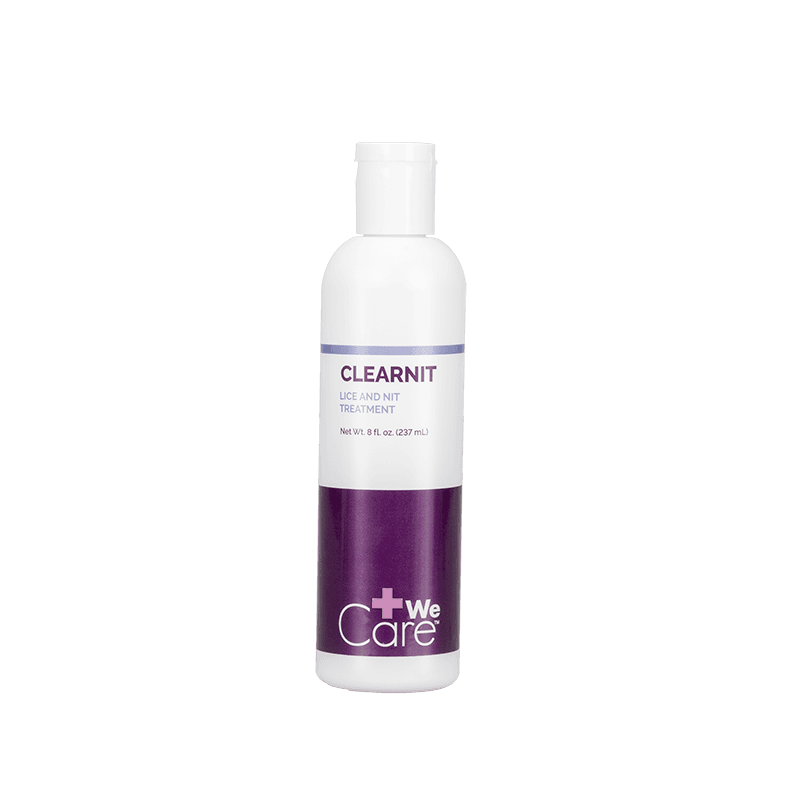 Clear Nit Lice and Nit Treatment 8 Fl oz bottle front view.