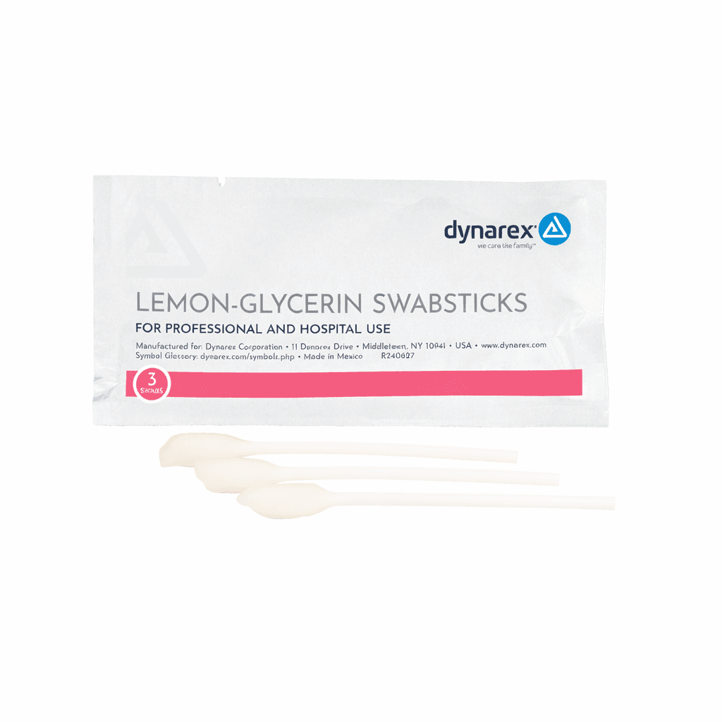 Lemon-Glycerin Swab sticks with pack front view.