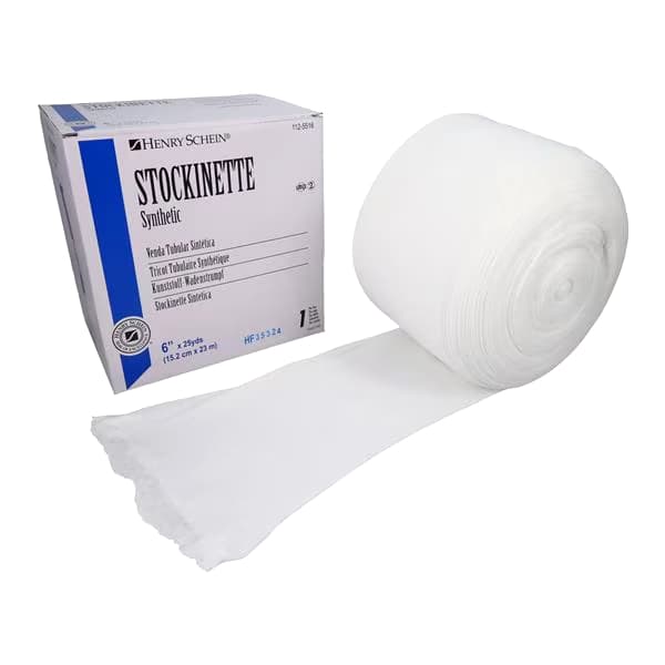 Compression Stockinette White 6"x25yd with box front and side view.