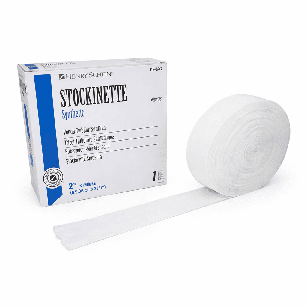 Compression Stockinette White 2"x25yd with box front and side view.