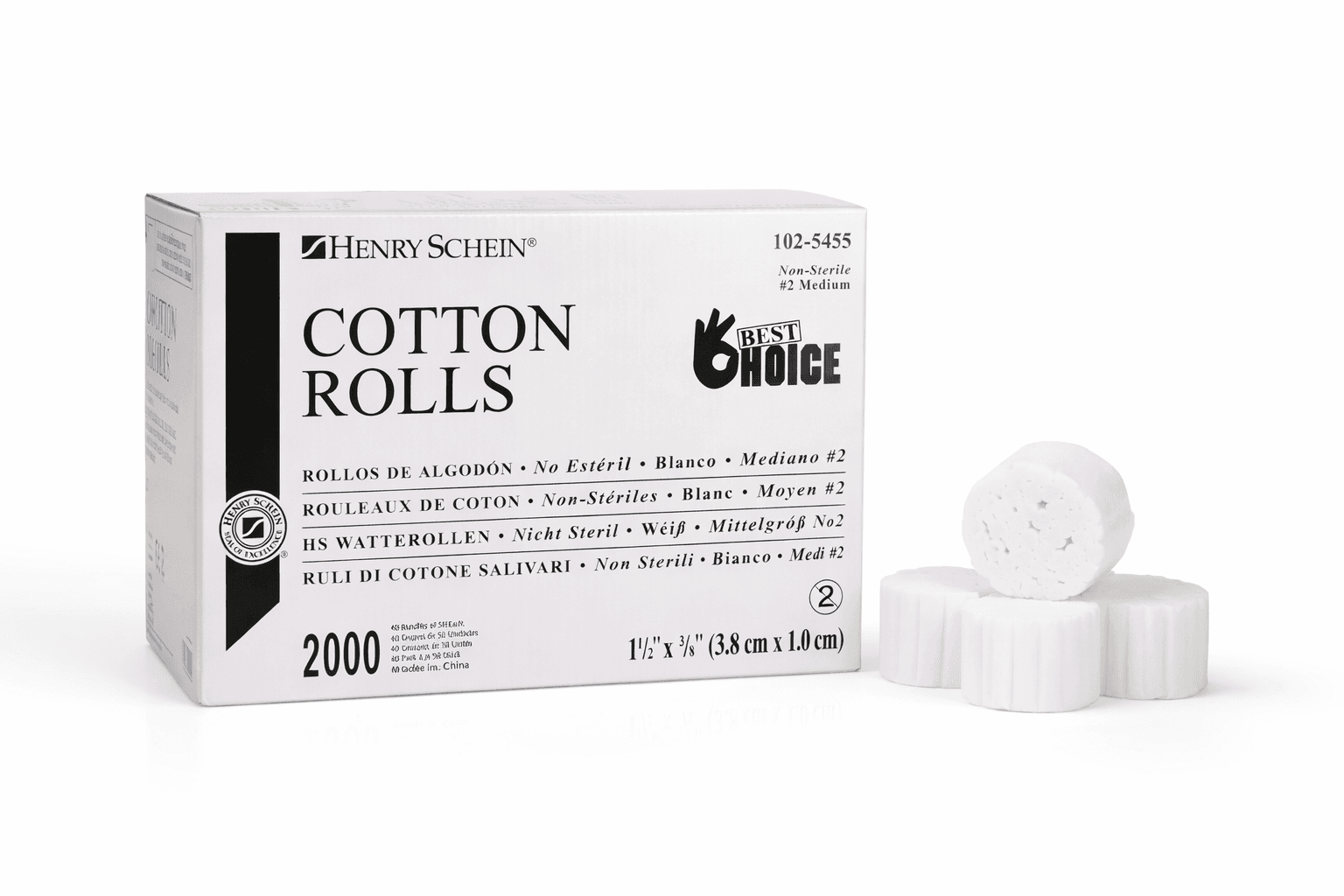 Cotton Roll 1.5" Non-Sterile with box.