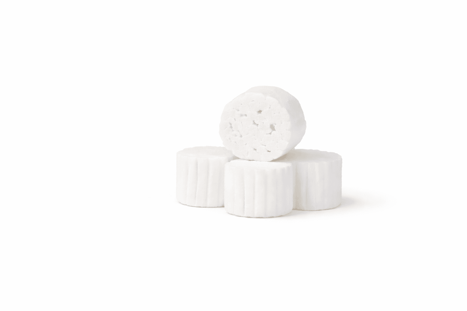 Cotton Roll 1.5" Non-Sterile stacked together.