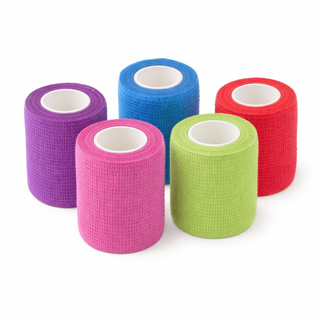 Self-Adherent Bandage Non-Woven Fabric 3"x5yd Assorted Non-Sterile - different colors front view.