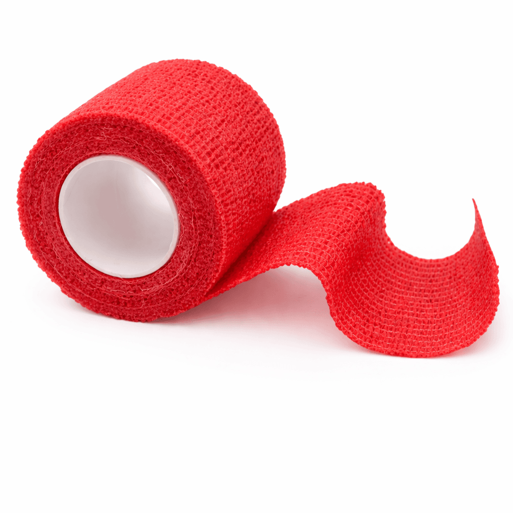 Self-Adherent Bandage Non-Woven Fabric 3"x5yd Assorted Non-Sterile - red front view.