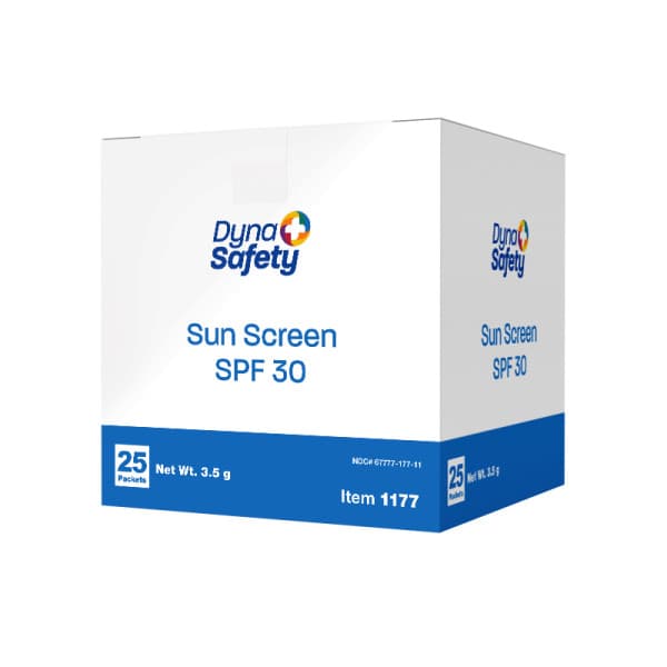 Sunscreen SPF 30 3.5g box front view.