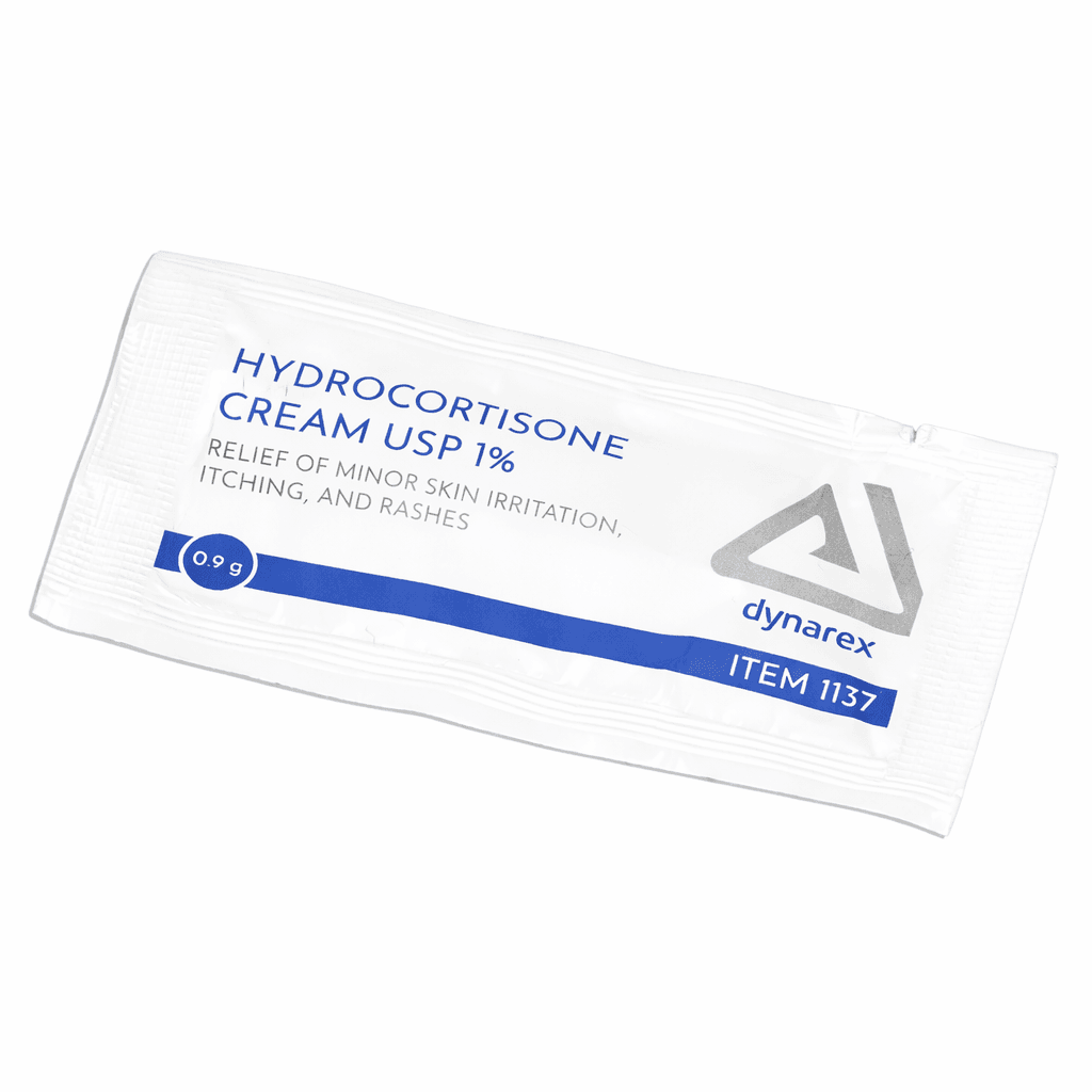 Hydrocortisone Cream 0.9gram packet front view.