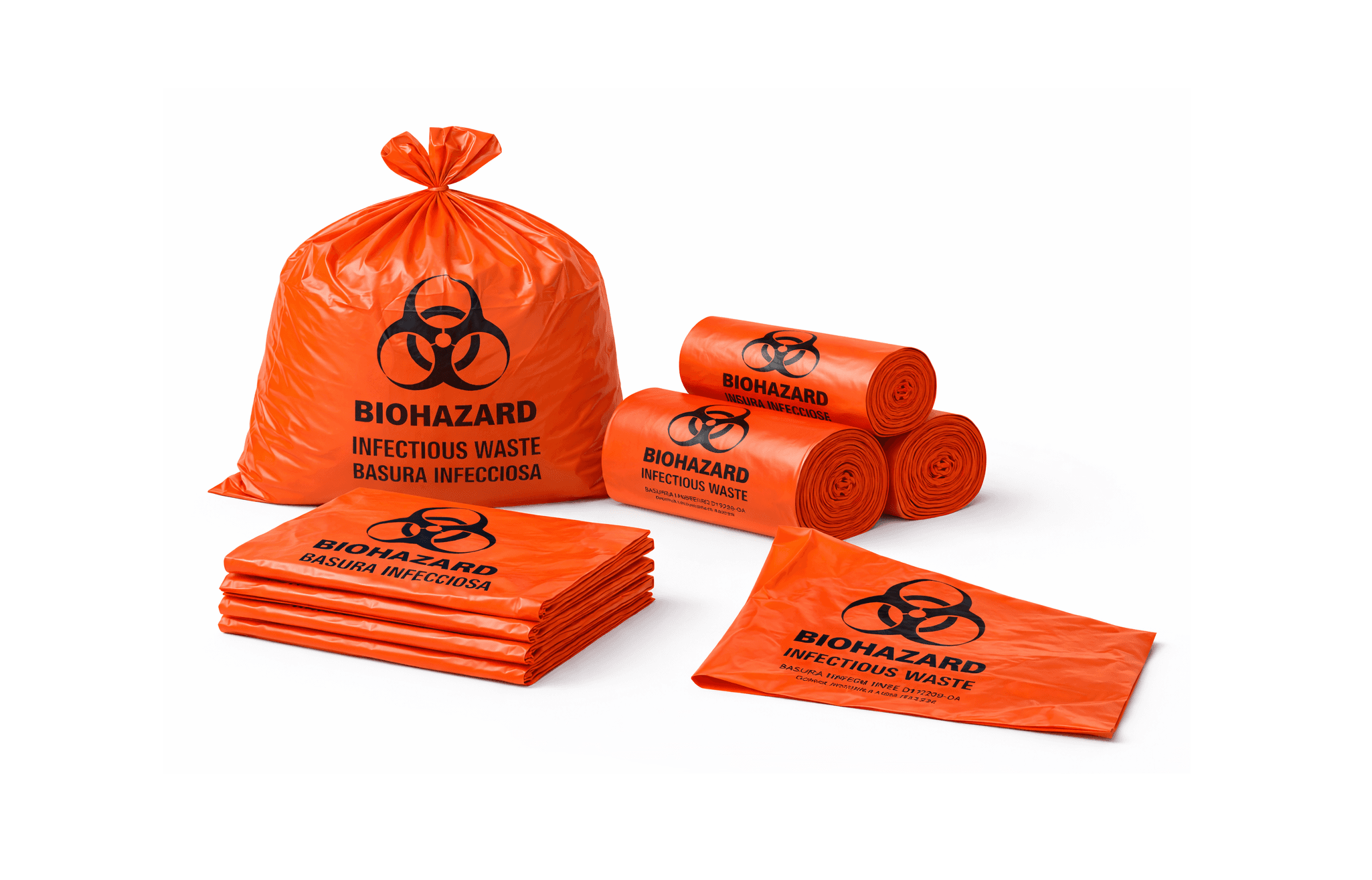 Multiple pictures of Biohazard Bags