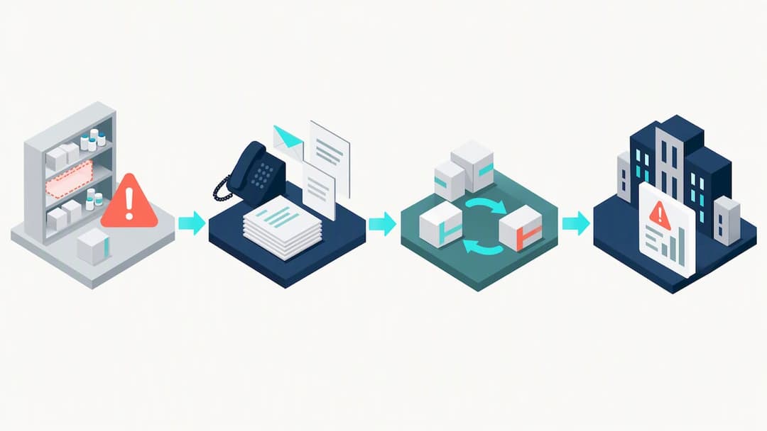 Healthcare shortage escalation process illustration