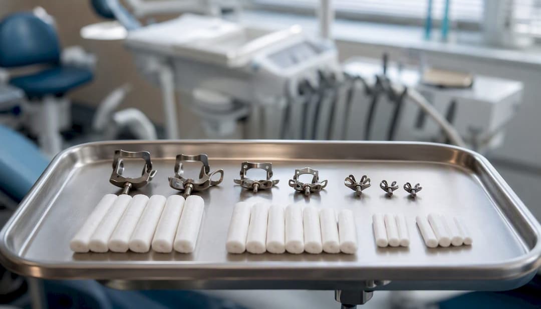 Dental tray with adult and pediatric cotton roll holders