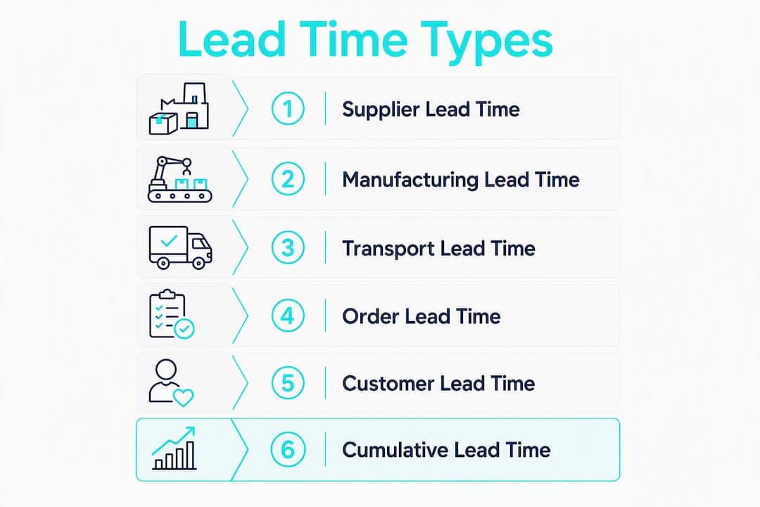 Infographic showing types of supply chain lead times