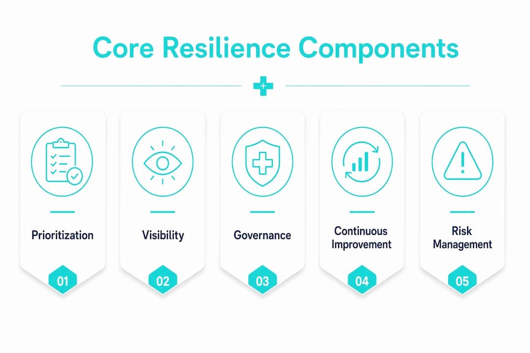 Infographic showing core components of supply chain resilience