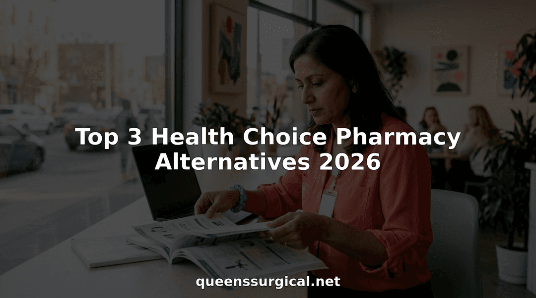Healthcare manager reviewing medical supply catalogs
