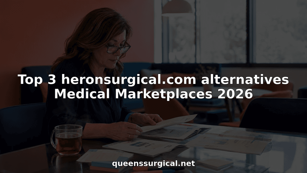 Procurement manager reviewing medical marketplace catalogs