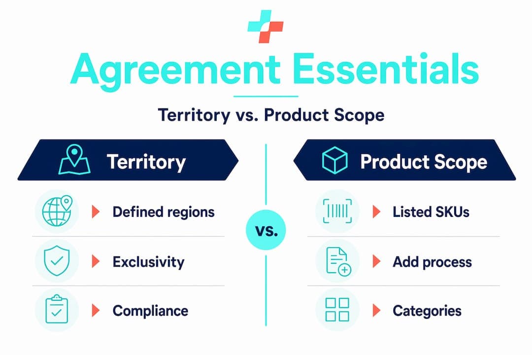 Infographic comparing territory and product scope
