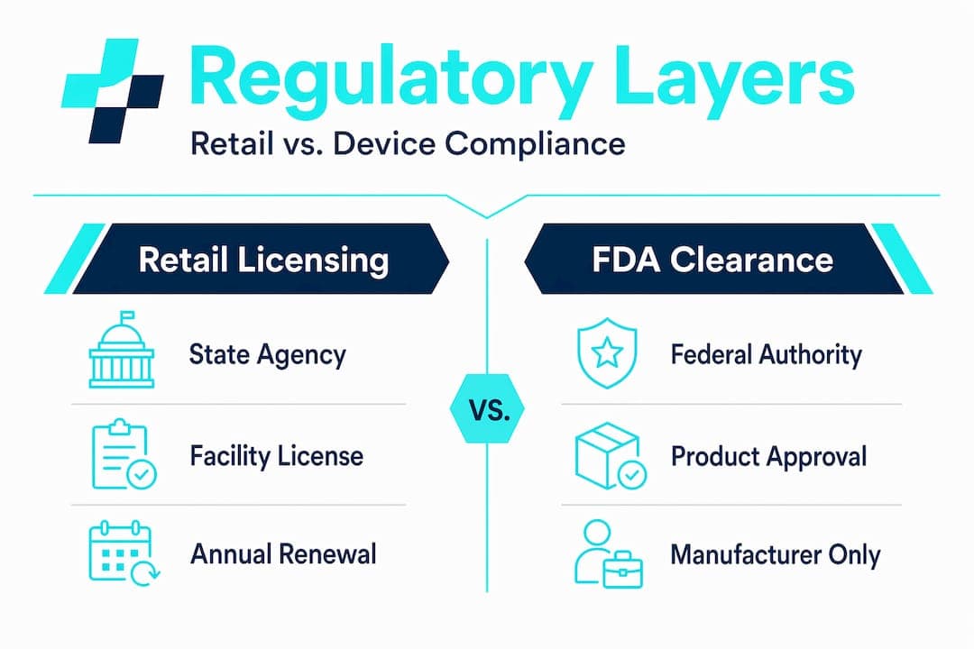 Infographic comparing retail vs device compliance
