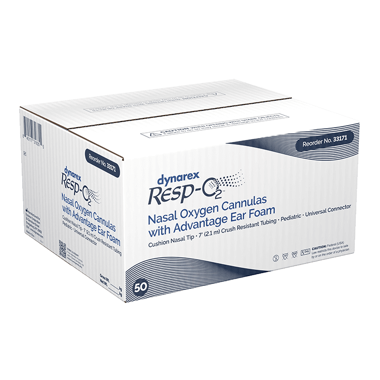 Nasal Oxygen Cannula Cushion Tip with Advantage Ear Foam in Box.