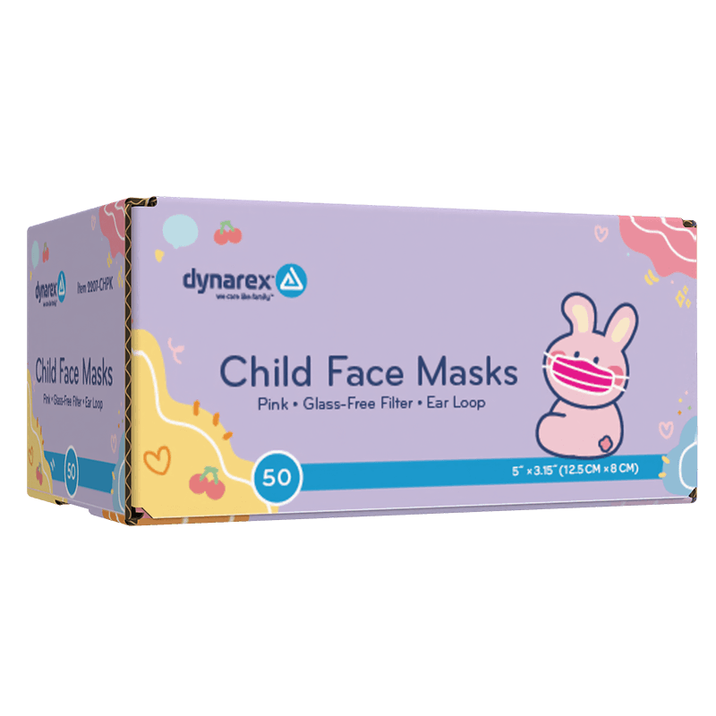 Child Face Mask Pink box front view.