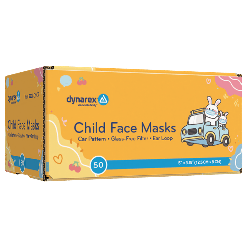 Child Face Mask Car Print / Blue Background box.