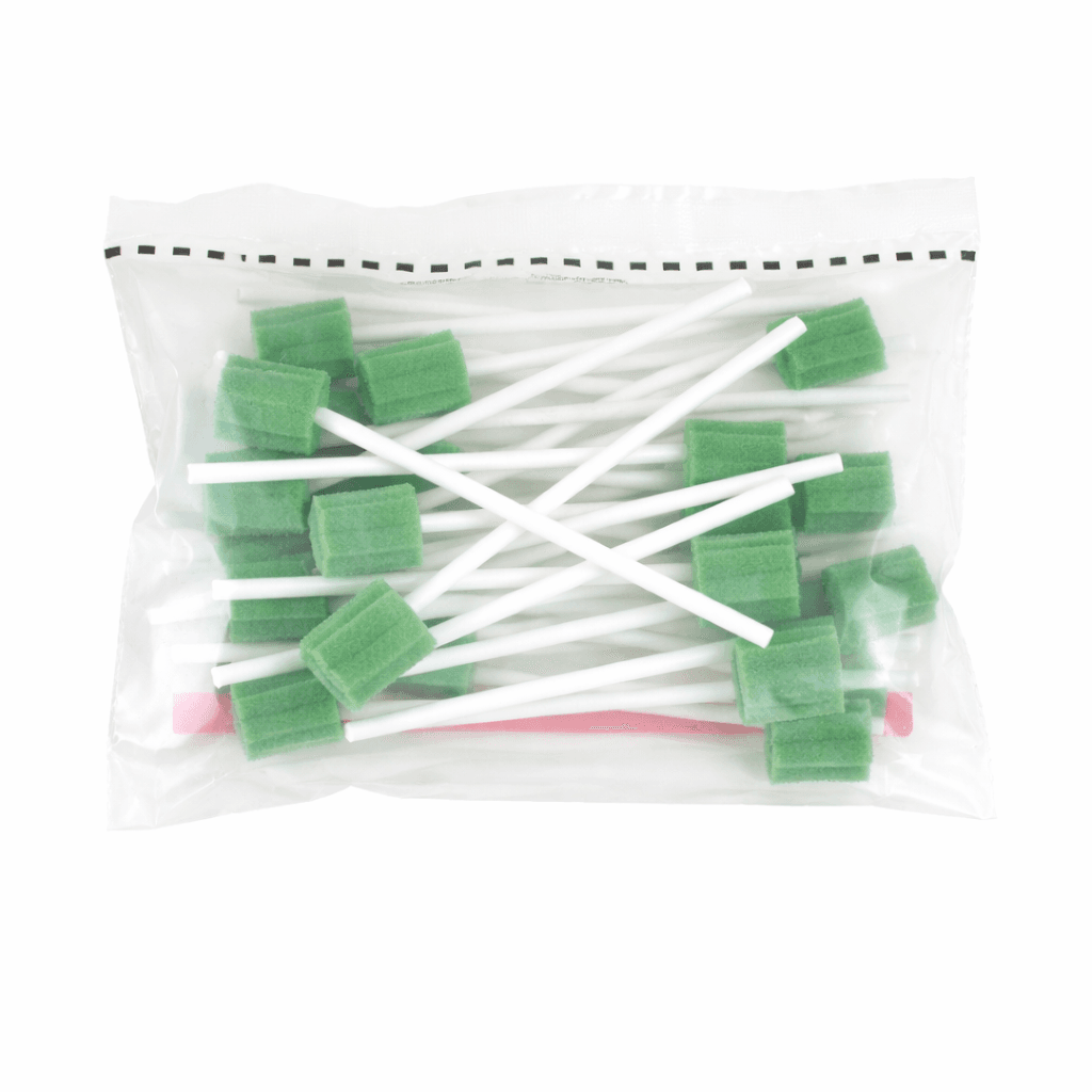 Unflavored Oral Swab sticks in pack back view.