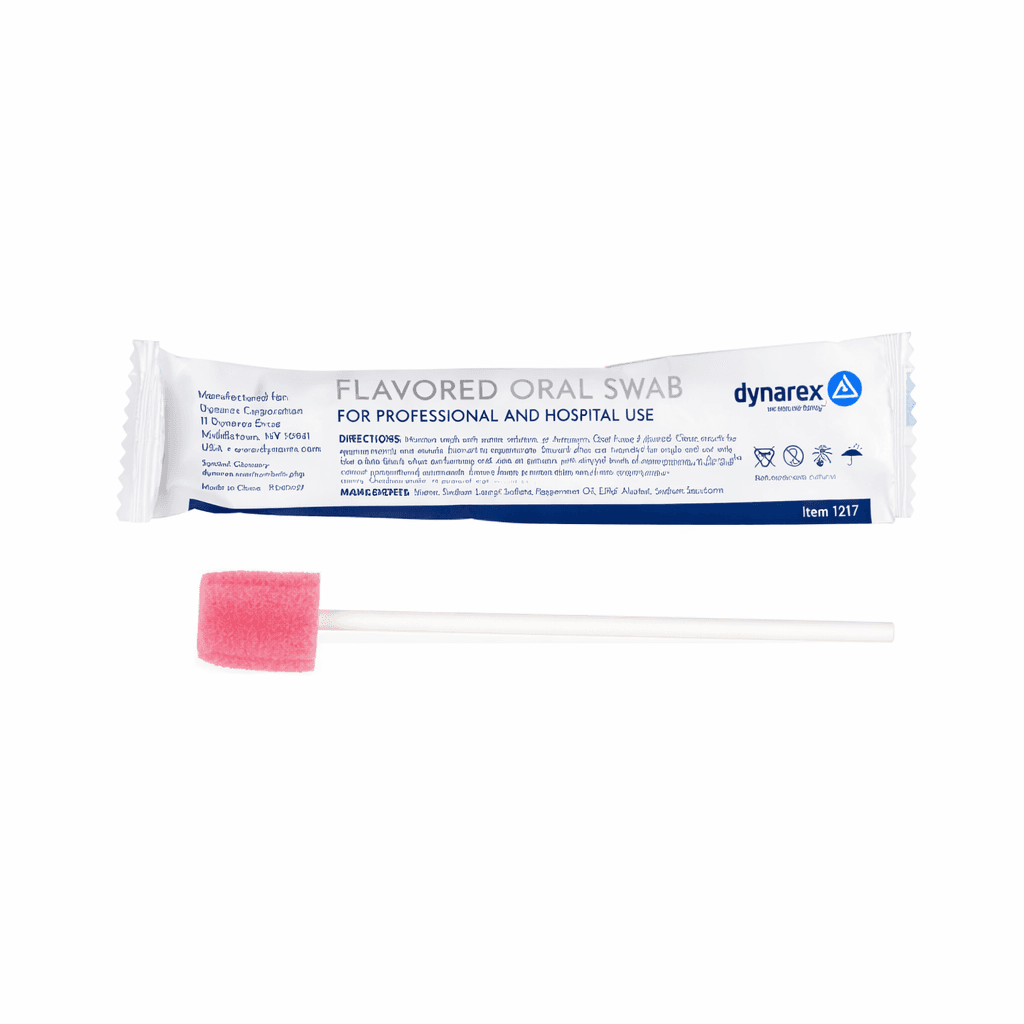 Flavored Oral Swab stick single pack front view.