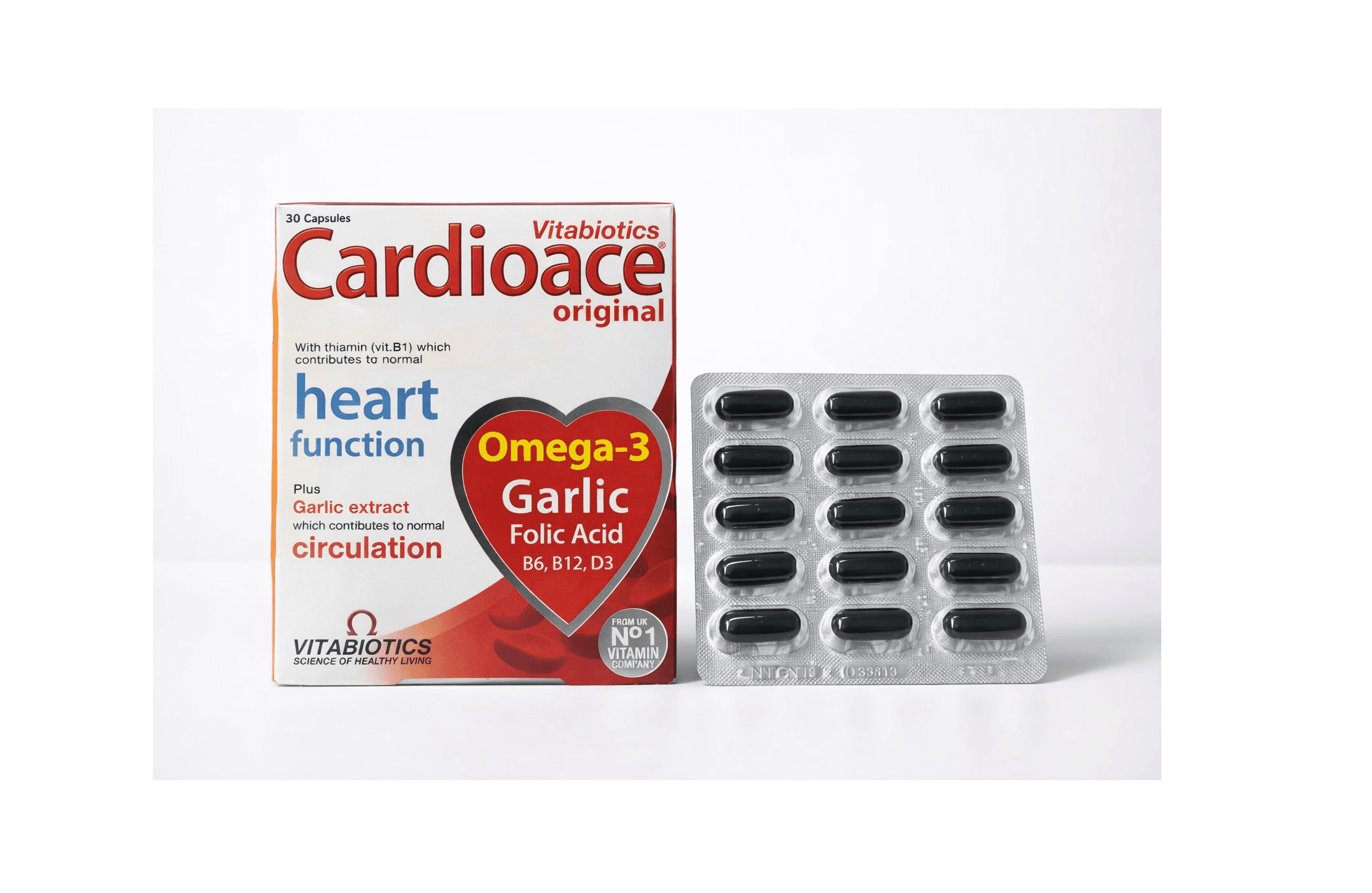 Cardioace Vitabiotics showing Box and Product