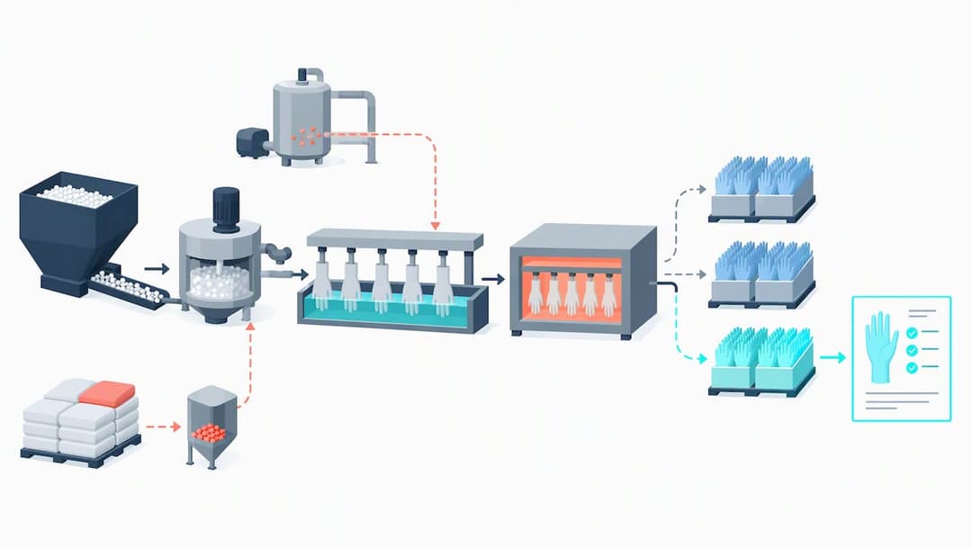 Batch pathways and finished glove testing